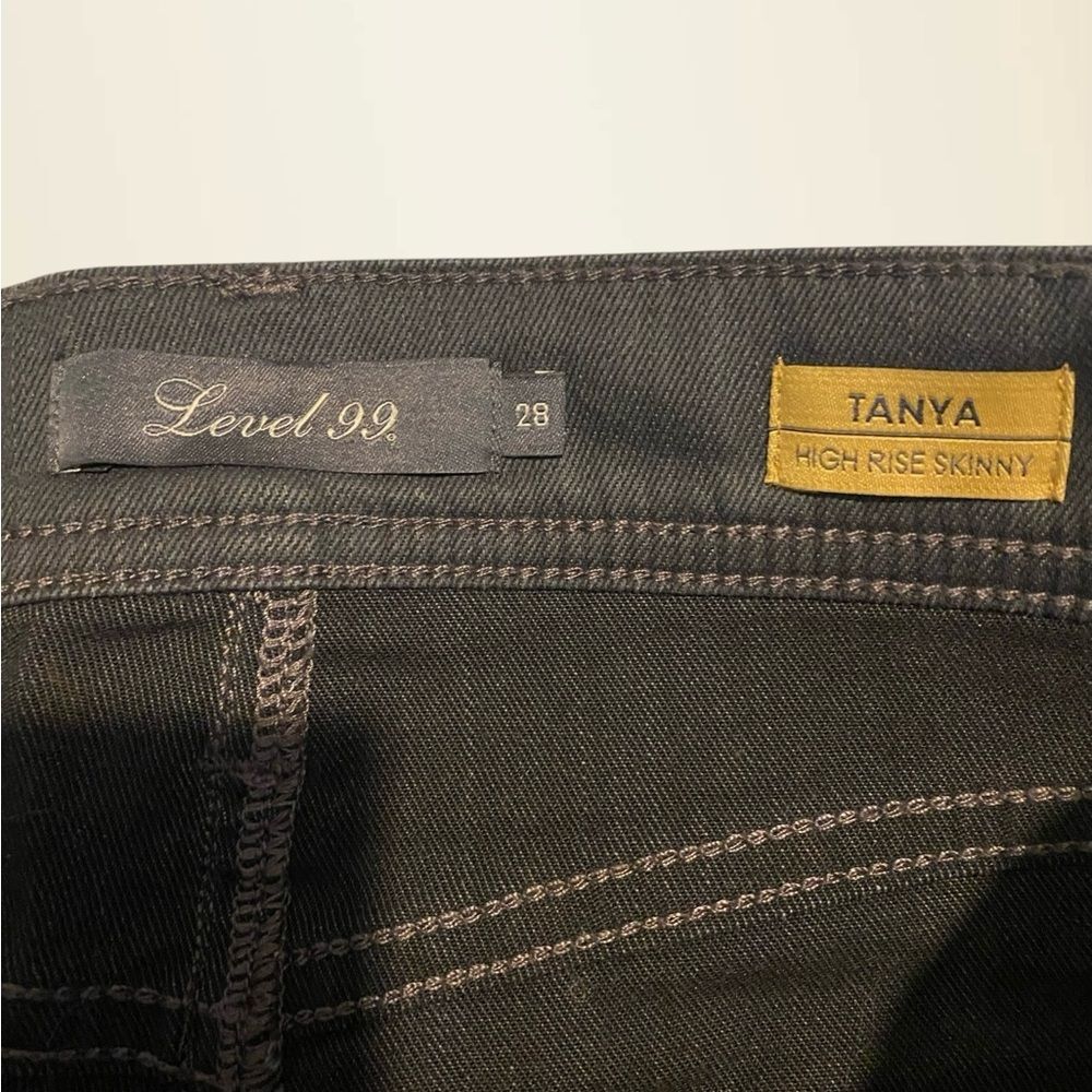 Level 99 Tanya High Rise Skinny Jeans | dark grey stretch jeans NWT size 28 - Picture 9 of 12